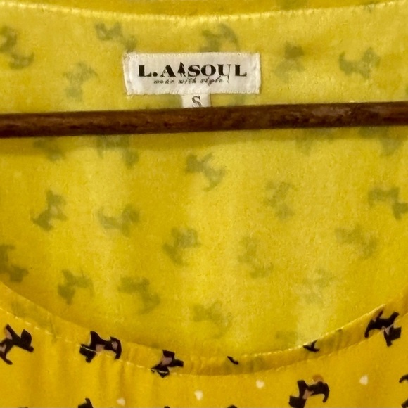 LA Soul| Cute Yellow Scottie Dog Swing Skater Sleeveless Dress Sz S - Picture 3 of 6